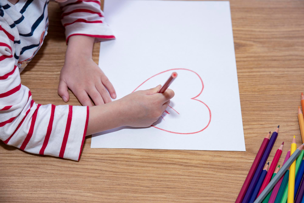 kindergartner writing